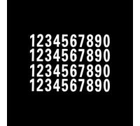 20 Pcs White Reflective Mailbox Number Sticker Decal 1inch Adhesive Reflective Address Numbers Number 0-9 for Window, Signs, Door, Cars
