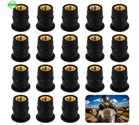 20 PCS Windshield Bolts m5 Rubber Well Nuts Motorcycle Windshield Nuts Durable Anti-Rust Fairing Windscreen Fastener Screw Nut For Windshields Motorcycle Kayaking Canoes Boats