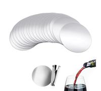20 Pcs Wine Pourer Discs, Drip Stop Disc, Silver No Drop Pourer, Stopper Reusable Flexible Drip Stop, Pouring Disk, Pour Spouts for Wine Bottles, 75mm Soft Aluminum Foil Accessories