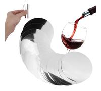 20 Pcs Wine Pourer Stop 7.5cm x 7.5cm Round Wine Drop Pouring Disk Silver Wine Pourer Disks Drop Stopping Home Bottle Pourer Discs Bar Accessories for Wine Bottles Reusable