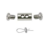 20 Pcs Wire Rope Clip Cable Clamp,Double-Hole Screw Lock Wire for Ø 3mm(1/8") Chandelier Hanging Rope Clips,B Style