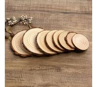 20 Pcs Wood Circles for Centerpieces, Round Natural Wooden Slices,Circles with Bark, with No Hole, Pine, Arts and Crafts, Buring Painting Christmas Decorate (Size:12-13cm（4.7-5.1in）)