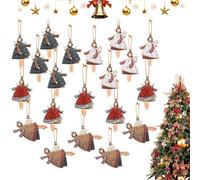 20 PCS Wooden Angels Christmas Tree Hanging Ornaments, Small Lucky Charms for New Year & Holiday Hanging Decorations for New Year Celebrations