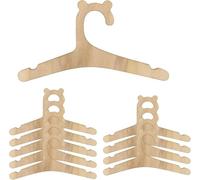20 PCS Wooden Baby Hangers - Space Saving, Fun Doll Hangers for Jackets, Dresses, Blouses & Pants
