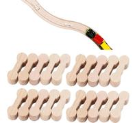 20 Pcs Wooden Dog Bone Track Connector Pack Accessories Wooden Train Track Adapter Connector Pieces Toy Train Set for Teens to Make Wood Railway Track