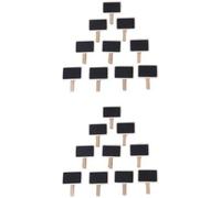 20 Pcs Wooden Mini Chalkboard Blackboard with Clip Message Chalk Board Tag Signs Clips Basket Labels Clip for Memo,Note Taking, Presentation Boards Dollhouse Accessories