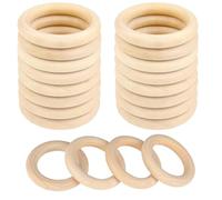 20 Pcs Wooden Rings Unfinished Natural Wood Rings 55mm Outer Diameter Round Connectors Wood Loop Ring for DIY Crafts Jewelry Making Pendant Connectors Ornaments Home Decor (55 mm)