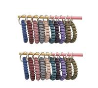 20 pcs Wristband Keychains, Plastic Coil Stretch Elastic Spring Spiral Bracelet Key Ring for Gym Pool ID Badge, Plastic ID Tags with Label Window for Keychain Pet Luggage Bag