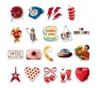 20 Pcs Y2K Fridge Magnets, Cute Strong Refrigerator Magnets for Kitchen | Red and White Retro Designs with Soft Magnetic Backing, Assorted 5.5-8.5 cm Magnets for Fridges, Notes and Photos