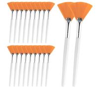 20 Pcs Yellow Facial Fan Brushes Soft Mask Applicator Brush Set Esthetician Makeup Beauty Tool for Mud, Cream, Glycolic Peel, Chemical Peels