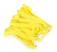 20 Pcs Yellow Livestock Ear Tags for Cattle Sheep Goats, Blank PU Animal Identification Tags for Farm Livestock Management with Sharp Nail Button