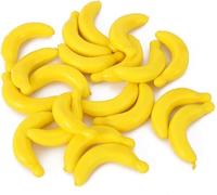 20 Pcs Yellow Mini Fake Banana Fruit, Artificial Banana Props, Plastic Foam Vegetables Fruit as Home Party Ornament Craft Props Gift,Simulation Fruit Props for Photography Blenders and Sponges 3-6CM