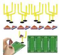 20 PCS Yellow Mini Flick Football Games Mini Table Top Sports Games with Foam Footballs Goal Post and Cards Finger Toys Office Indoor Football Sports Party Favors Birthday Gifts Office Desk Toys