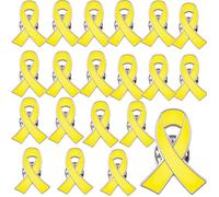 20 Pcs Yellow Ribbon Pin Charms,Bring Them Home-Pin Metal Badge,Enamel Brooch Pins Badges,Brooches Jewelry for Corporate Gifts,for Wedding Favors,Support Decoration