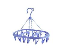 20 Pegs Clothes Airer Dryer Washing Line Laundry Socks Washing Rack Hanger (Lilac)