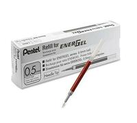 10 Pentel LRN5 Roller Refill for EnerGel Gel Pen 0.5 mm Metal Tip Red Ink Colour