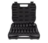 20 Piece 1/2 Inch Deep Impact Socket Set Metric 8-32mm Professional Heavy Duty Tool Kit for Car and Truck Repair High Carbon Steel 6 Point Drive with Storage Case