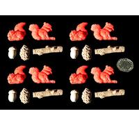 20 piece 3D Edible Icing Red Squirrel Sugar Cupcake/Cake Decoration Toppers