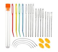 20-Piece Bent Needles and 4-Piece Threaders, Curved Needles, Sewing Needles, Sewing Tools, Yarn Needles, DIY Knitting Accessories