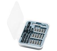 20-Piece Bit and Drill Set, Assorted Sizes for Wood, Metal, and Plastic