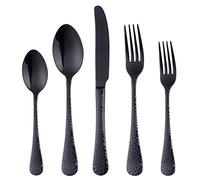 20-Piece Black Flatware Silverware Set, Bisda Stainless Steel Cutlery Sets, Multipurpose Use for Home, Kitchen, Restaurant, Hotel Tableware Utensil Service for 4