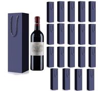 20 Piece Blue Wine Gift Bags with Handle - Wine, Sekt, Spirits - Celebration, Retail, Gift Packaging