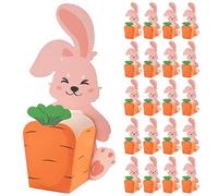 20-Piece Bunny Easter Candy Boxes, Cute Rabbit Paper Treat Boxes, Mini Pink Carrot Basket Paper Boxes for Chocolate, Cookies, Fries & Snacks, Ideal for Easter Party Favors & Celebrations
