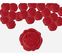 20-Piece Burgundy Wax Seal Stamps Set - 28mm for You Engraved Metallic Seals for Wedding Invitations, Valentine's Day Birthday Letters - Vintage Wax Stamp Kit with 28mm Design