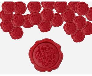 20-Piece Burgundy Wax Seal Stamps Set - 28mm for You Engraved Metallic Seals for Wedding Invitations, Valentine's Day Birthday Letters - Vintage Wax Stamp Kit with 28mm Design