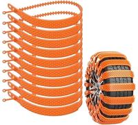 20 Piece Car Snow Chains for FIAT 500e 2025,Snows Tyre Grips,Snow Nylon Ice Breaking Multi-layer Teeth Winter Snow Tire Chains,Orange