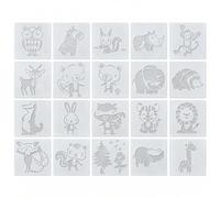 20 Piece Cartoon Animal Painting Stencils for Crafts Reusable - Rabbits, Owls, Squirrels Kit for Wall Murals, Fabric, Wood Signs, Classroom Projects