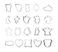 20 piece cookie cutter set with different shapes and sizes stainless steel
