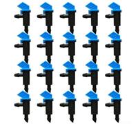 20-Piece Drip Irrigation Emitters Set - 1 GPH (Black), 2 GPH (Blue) & 4 GPH (Green) Flag Drippers for PE Pipes, Compatible with 3mm Hole Punch & 4(Blue)