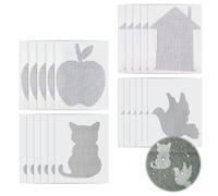 20 Piece Fly Net Repair Kit, Mosquito Net, Fly Screen, Insect Net Repair Kit, Self-Adhesive Insect Screen, Window Mosquito Net, Grey, 4 Patterns Cat, Dove, Apple, House