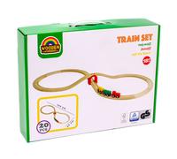 Carousel Home 20 Piece Kids Wooden Train Set | My First Train Set Toy Train For Kids | Wooden Train Track & Train Children's Railway Train Set - 102x42cm