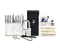 20-Piece Lockpicking Set with Transparent Padlock - Professional Lock Picking Kit for Beginners, Experts - Portable Mens Gadgets for Security and Training