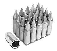 20-Piece M12 x 1.5 Open/Closed End Aluminum Alloy Wheel Lug Nuts +1 X Deep Drive Extension (Silver)