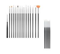 20 Piece Nail Brush Set, Cake Fondant Brush Set, Nail Design Pens Brush, Brush Painting by Numbers Silicone, Cake Painting Brush, Silicone Brush Set for DIY Cake Desserts Nail