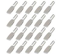 20-Piece Nickel-Plated Iron Shelf Support Pegs, 33 x 10 mm with 6 mm Diameter for Cabinets and Bookcases, Tight-Fit Dowel Pins for Furniture Assembly