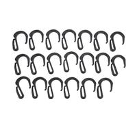 20 Piece Plastic S Hooks for Bungee Cords and Cargo Nets | Plastic S hook clips with holes for attaching elastic cords to cargo nets, roof racks, and luggage nets.
