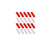 20-Piece Self-Adhesive Rectangular Rear Reflectors for Gate Posts, Trailers, Trucks, Motorcycles, Caravans - Red/White UV PC Lens