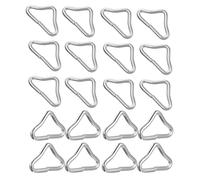 20-Piece Trampoline Triangle Rings Replacement, Heavy Duty Galvanized Steel V-Ring Buckles for Jumping Mat Repair, Rust Resistant Bungee Bed Extension Loop