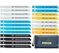 20-Piece Universal Jig Saw Blade Set for Wood,Plastic and Metal Cutting with Tool Bag Universal Design fits All Name Brand and Import jig saws