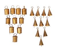 20-Piece Vintage Gold Cow Bell Set - Rustic Jingle Bells for Christmas Tree Decor, Crafts, and Home Decoration by Eccentric Collection