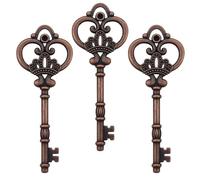 20 Piece Vintage Skeleton Key Charms Decor Antique Style Metal Alloy Pendants for DIY Craft Ornaments, Steampunk, Rustic Beach, Jewelry Making, Graduation, Holiday and Wedding Favors (Copper)