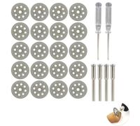 20 Pieces 22 mm Diamond Cutting Wheel with 4 Pieces 3 mm Discs with 4 Mandrels and 2 Cross Crystal Screwdrivers, Compatible with Dremel Rotary Tools for Precision Cutting and Grinding