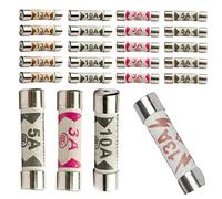 20 Pieces 3A 5A 10A 13A Ceramic Household Domestic Mains Plug Top Fuses Electrical Cartridges