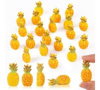 20 Pieces 3D Tiny Pineapple for Dollhouse Micro Resin Fruit Mini Things for Fairy Garden Micro Landscaping Decoration