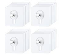 20 Pieces Adhesive Picture Hooks, Transparent Wall Stickers for Picture Hanging, Picture Frame Hooks, Heavy Duty Sticky Picture Hooks No Nails for Photos, Poster, Wall Art Decor (Transparent)