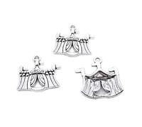 20 Pieces Antique Silver Tone Jewellery Charms Craft Art Making Crafting Beading Supplies UA6N6G Circus Tent